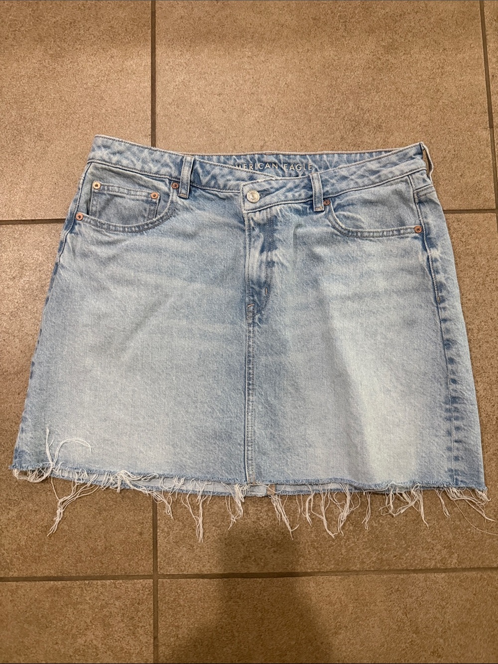 American Eagle Outfitters Light Wash Denim Mini Skirt